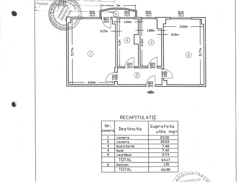 Aviatiei, 2 camere, 67mp